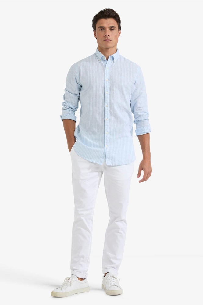 COTTON LINEN STRIPE SHIRT MM251 6001 11 2001 LIGHT BLUE